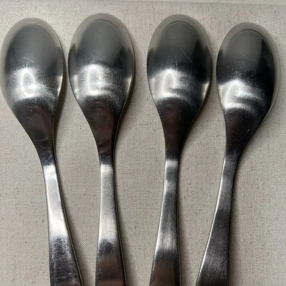 Robert Welch Linton Place Oval Soup Spoon Stainless Flatware Set 4